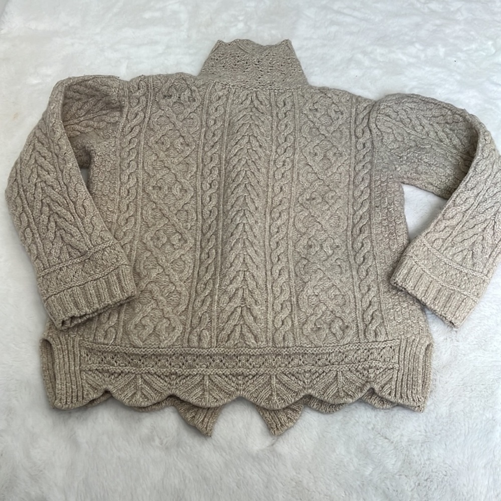 Inis Crafts 100% merino wool zippered cardigan made in Ireland size S - Picture 5 of 16